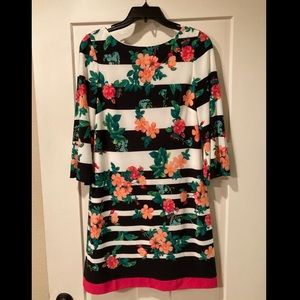 Eliza J Floral 3/4 Sleeve Dress